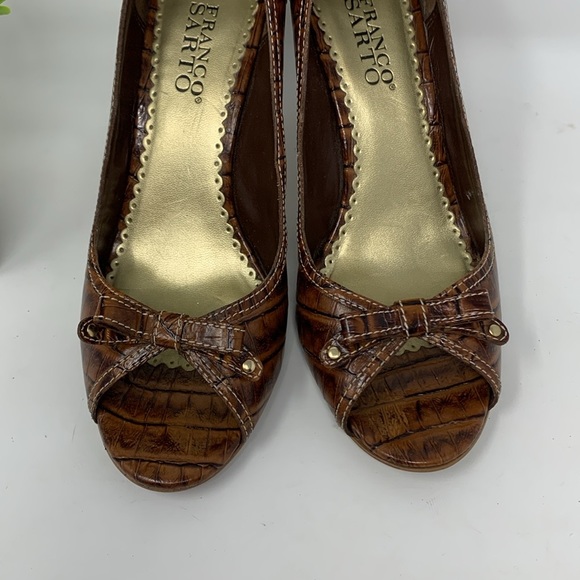 Franco Sarto crocodile peep toe heels - Picture 4 of 13